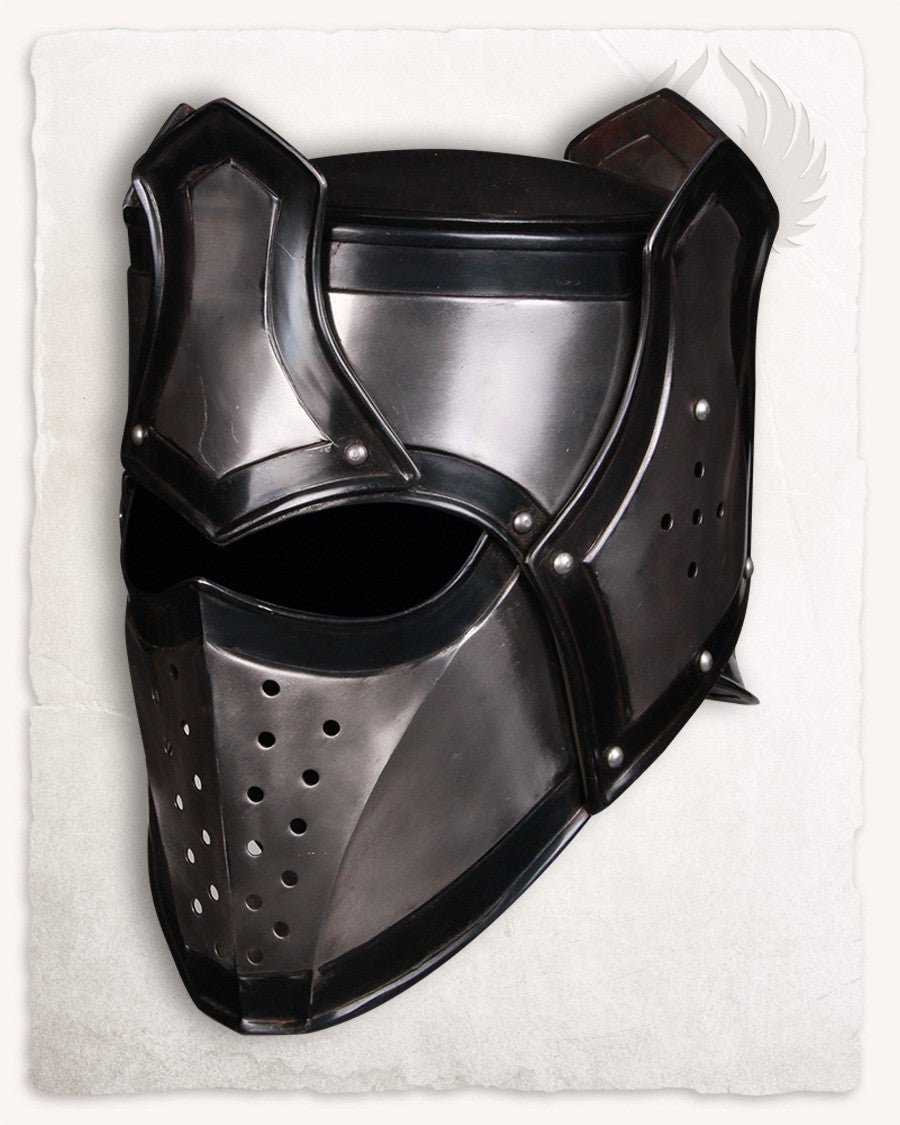 Casco medieval Rey con Corona modelo Kaldor, acabado ennegrecido