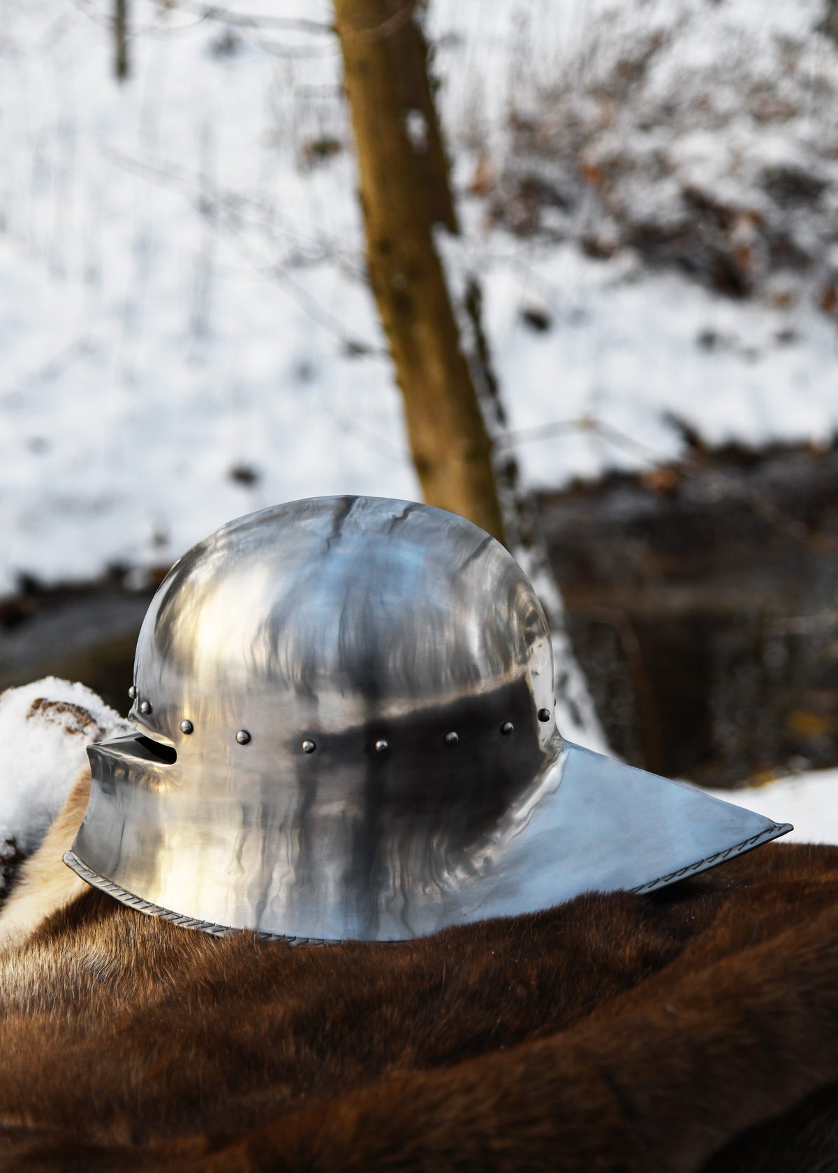 Casco Sallet Alemán medieval funcional, año 1480