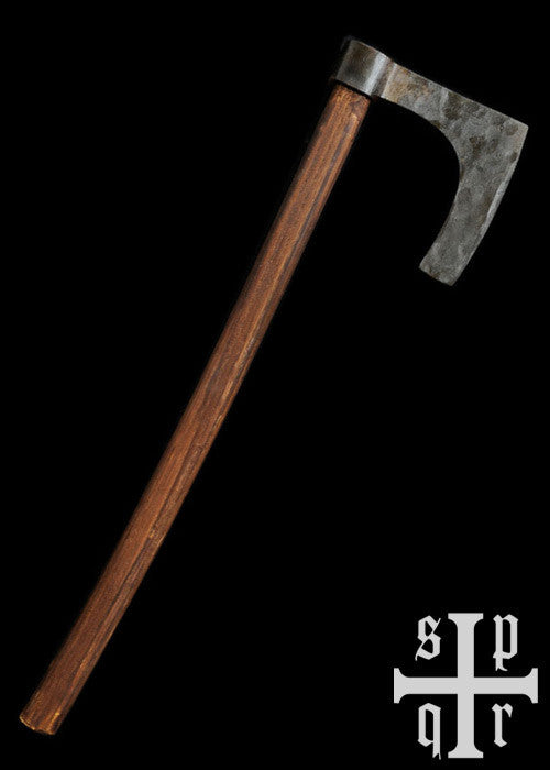 Hacha barbuda vikinga, forjada a mano (74 cm.)