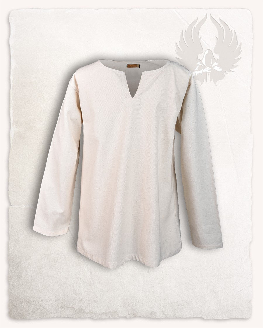 Camisa medieval cerrada modelo Rurik, crema