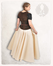 Corpiño medieval cuero modelo Sarina, marrón