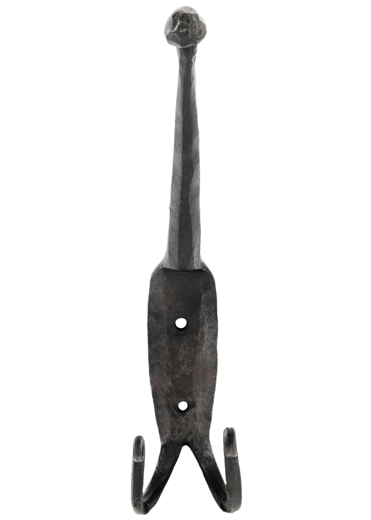 Gancho medieval de hierro forjado para 2 abrigos (17 cm.)