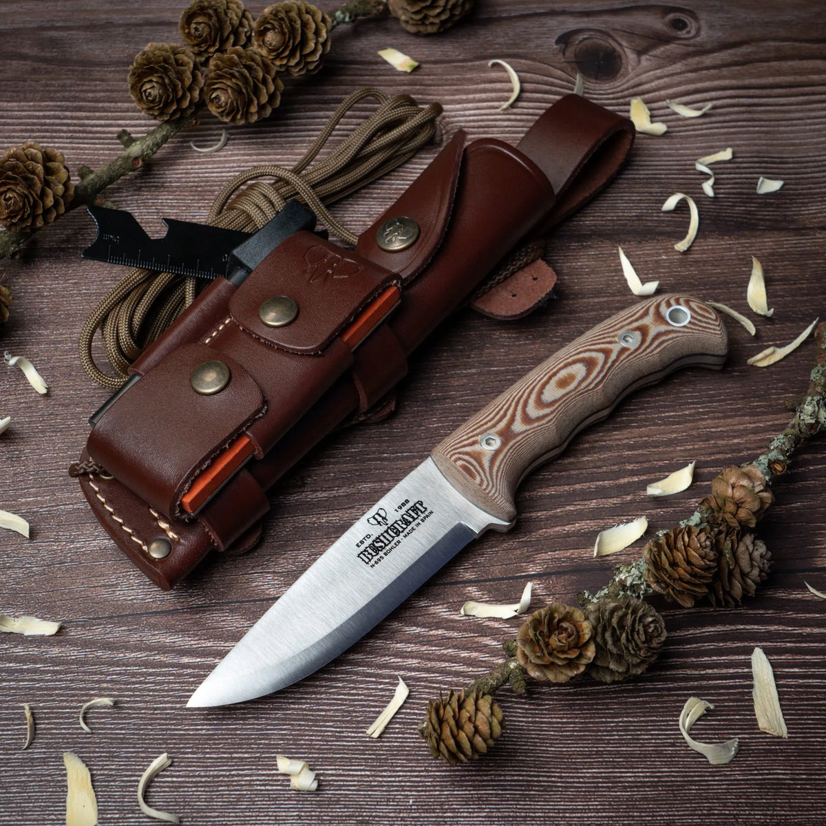 Cuchillo Cudeman Bushcraft Böhler Kit completo