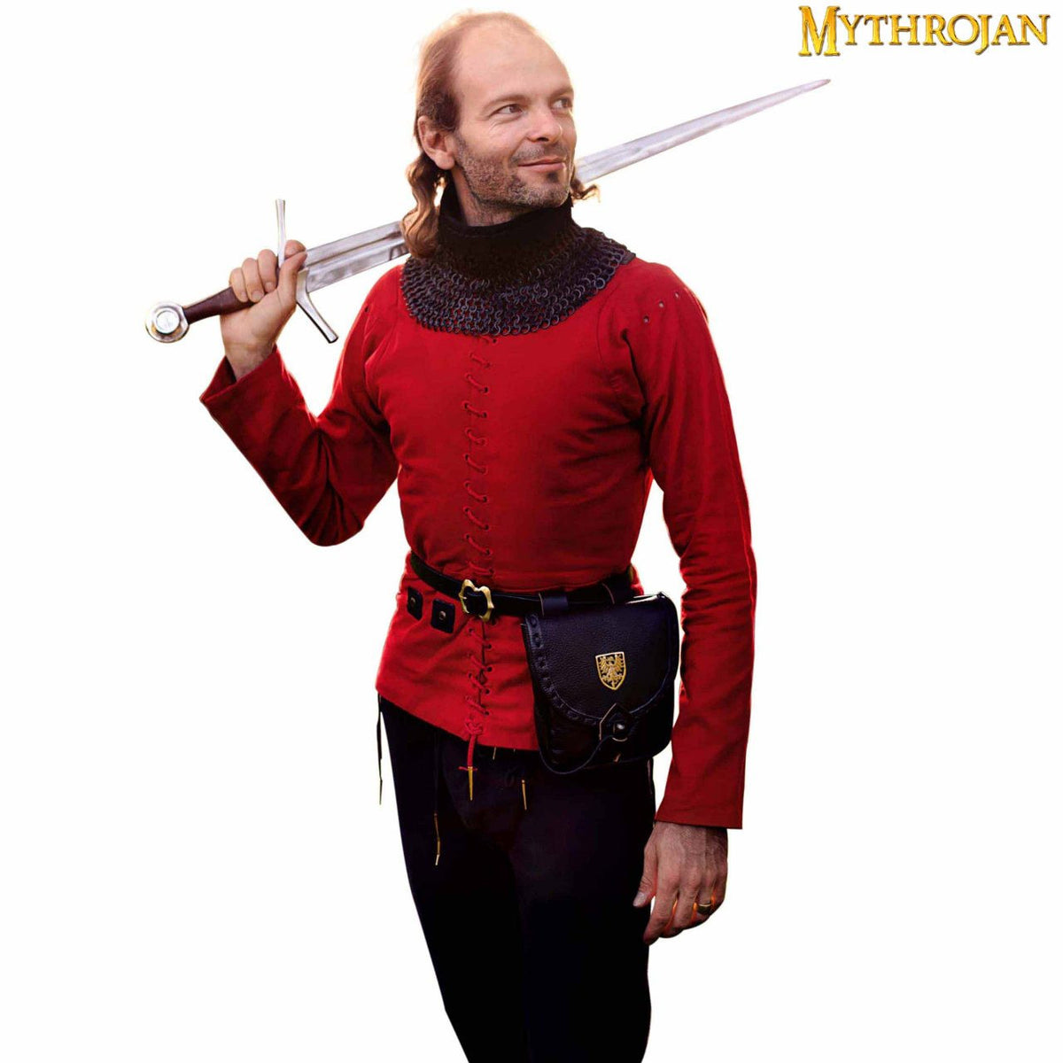 Chaqueta medieval con cordones para hombre en rojo