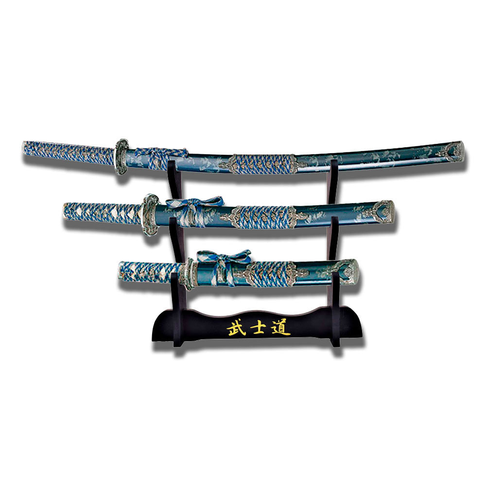 Daisho Katana, wakizashi, tanto y soporte de sobremesa