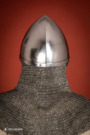 Casco frigio con protección nasal, acero 2mm.