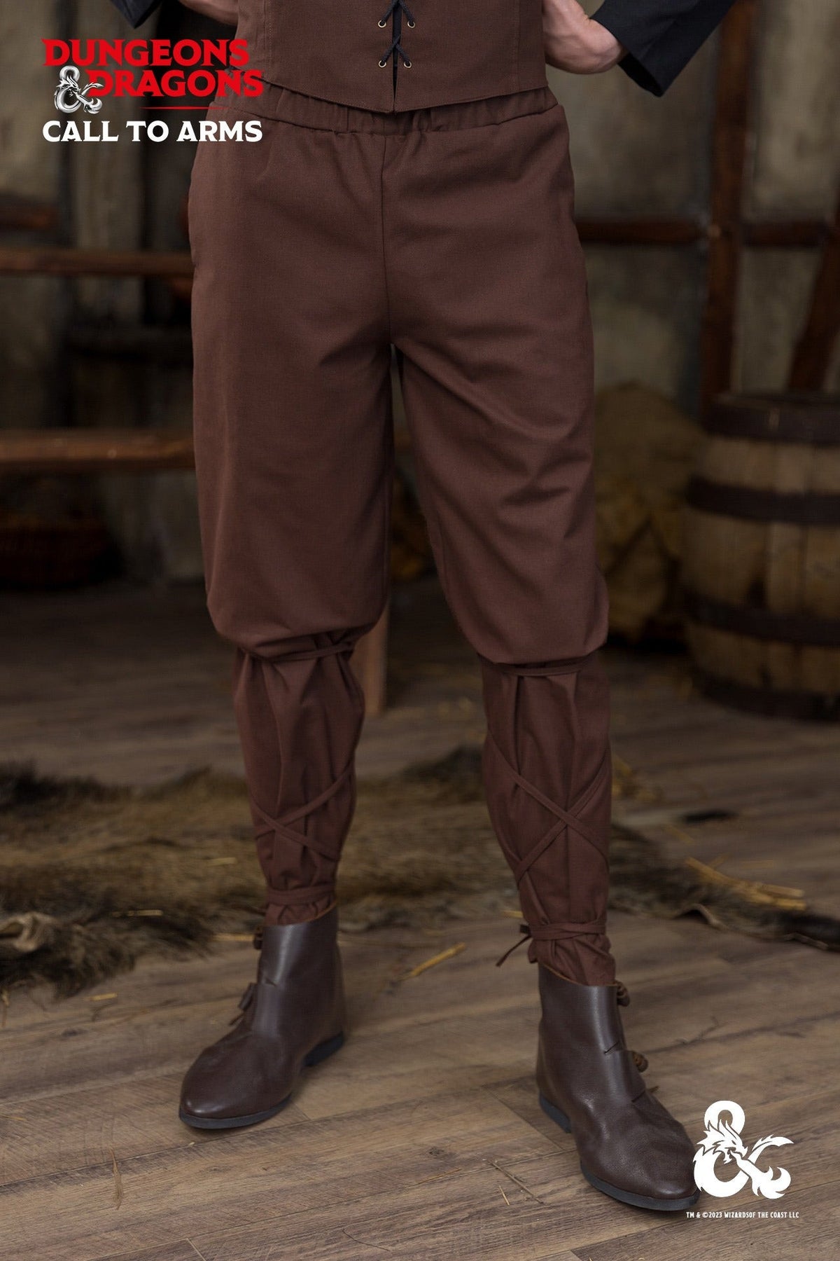Pantalones medievales de algodón modelo Ranger, marrón