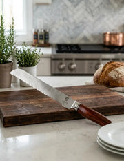 Cuchillo pan VG10 Damasco 20cm, mango madera