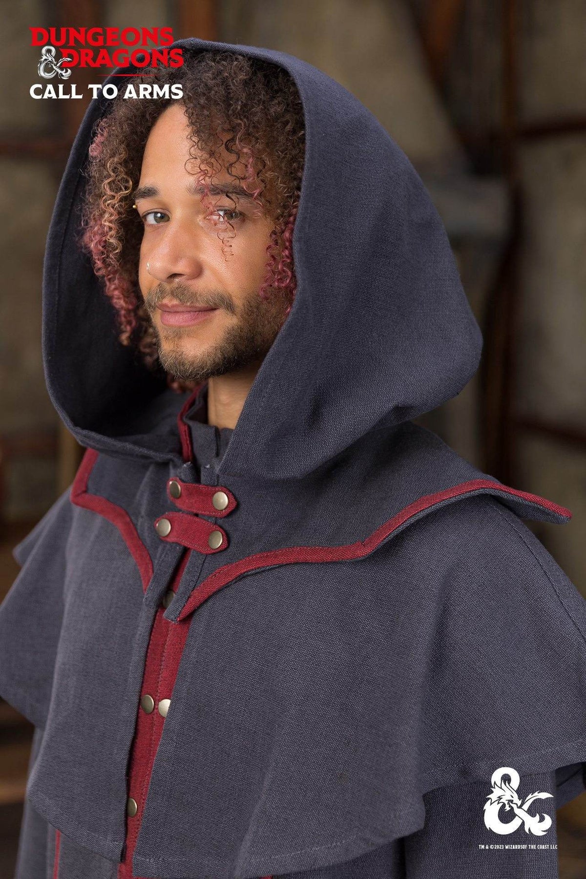 Gugel Brujo Dungeons and Dragons, gris-rojo