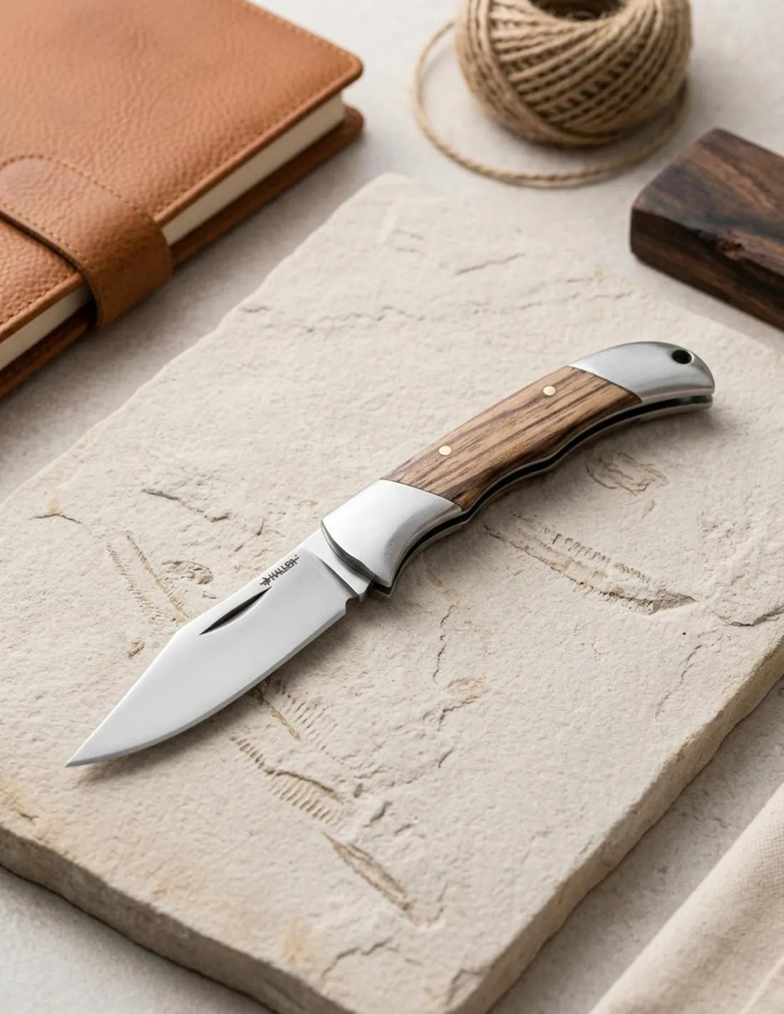 Navaja de bolsillo mango madera zebrano (6.5 cm.)_IA