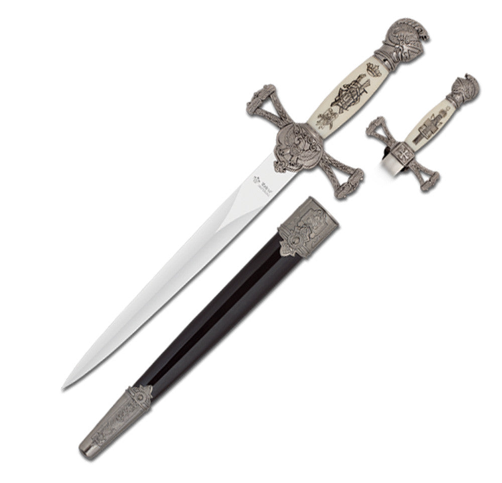 Daga decorativa medieval con vaina (35 cm.)