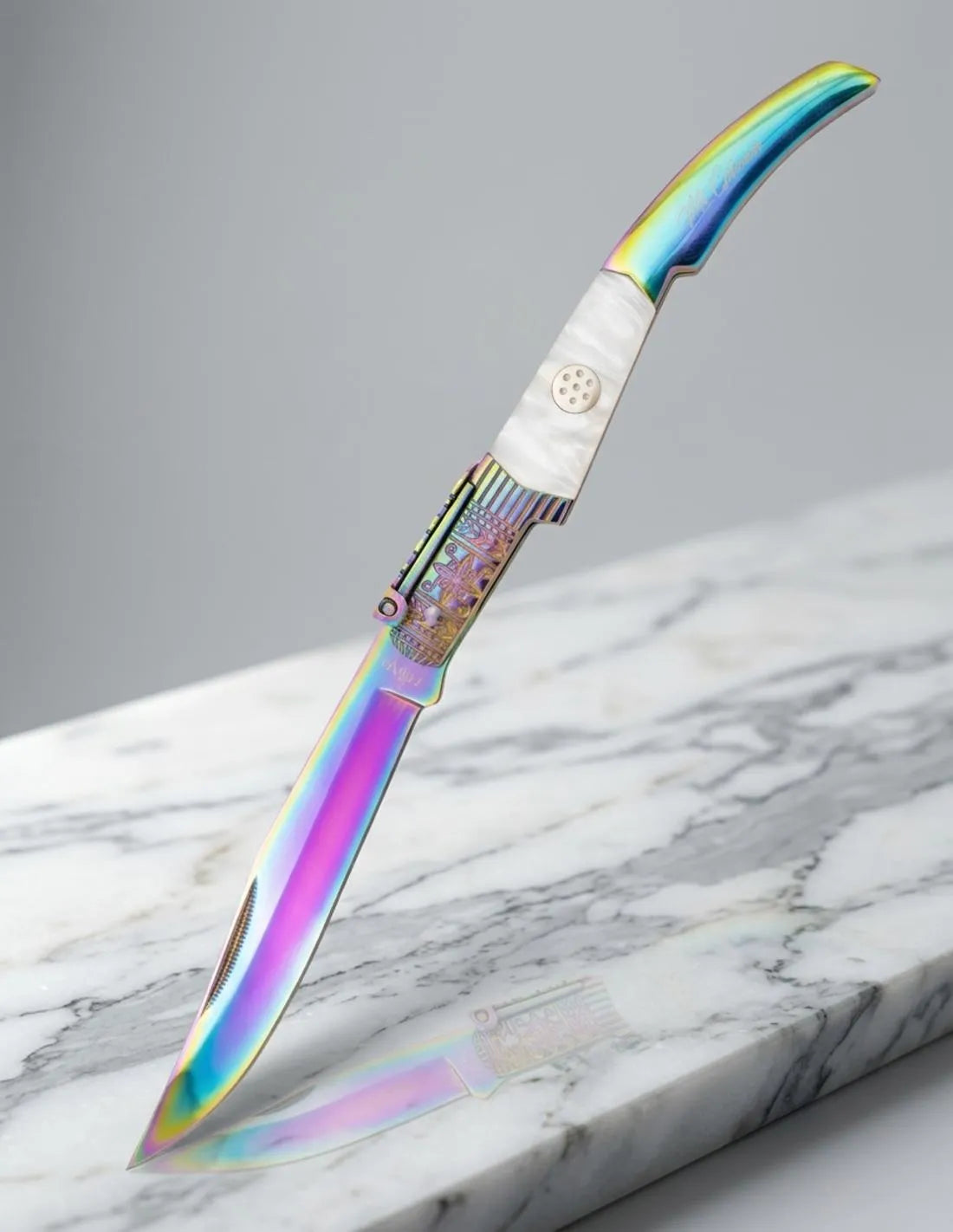 Navaja Third Oro Gitana Titanio Rainbow CNC