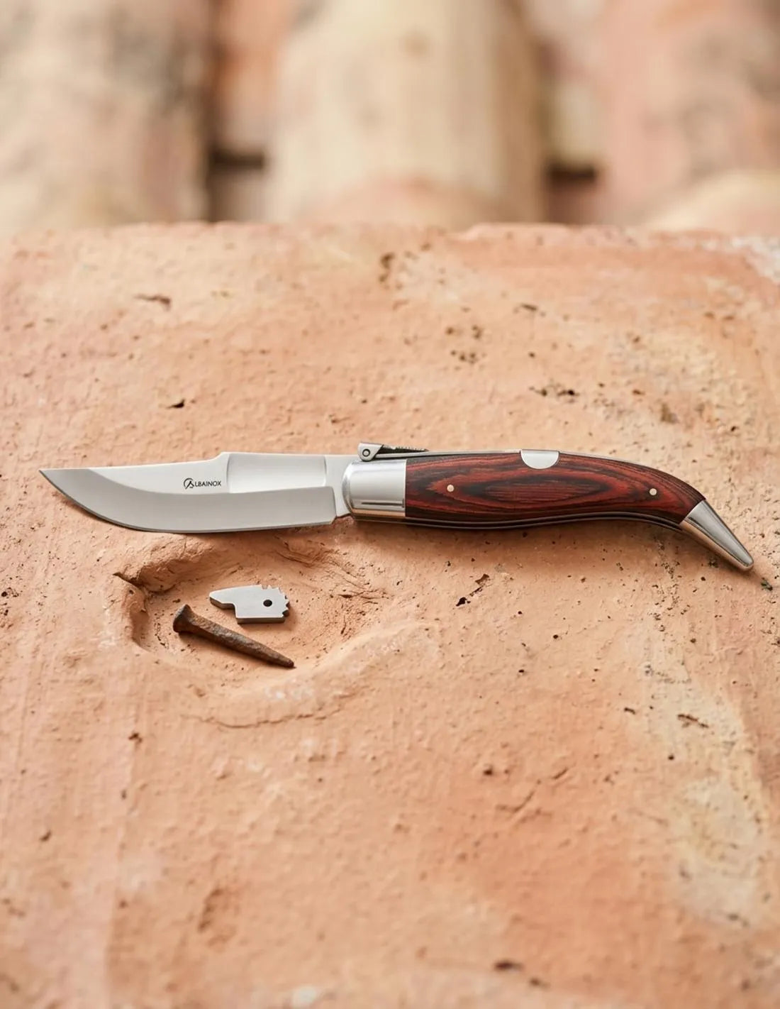 Navaja Teja Roja Inox Carraca 8.2cm