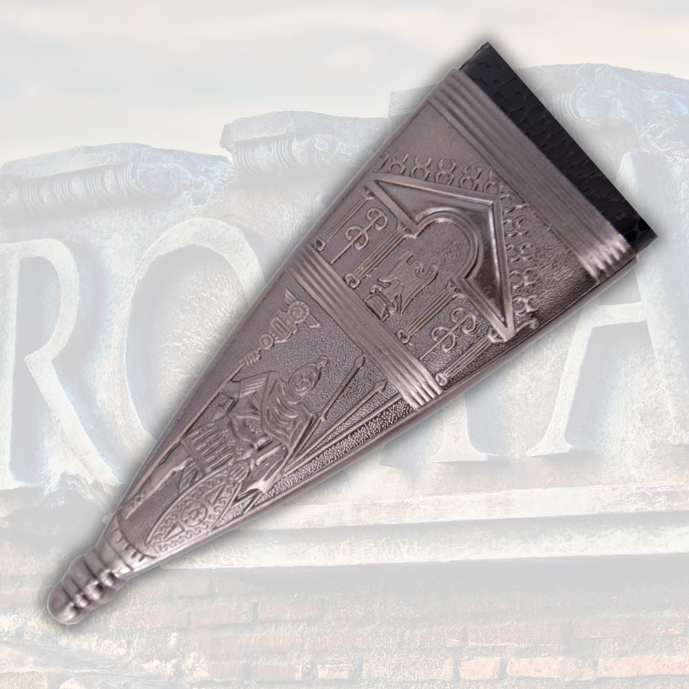 Espada romana Gladius vaina negra decorada, níquel