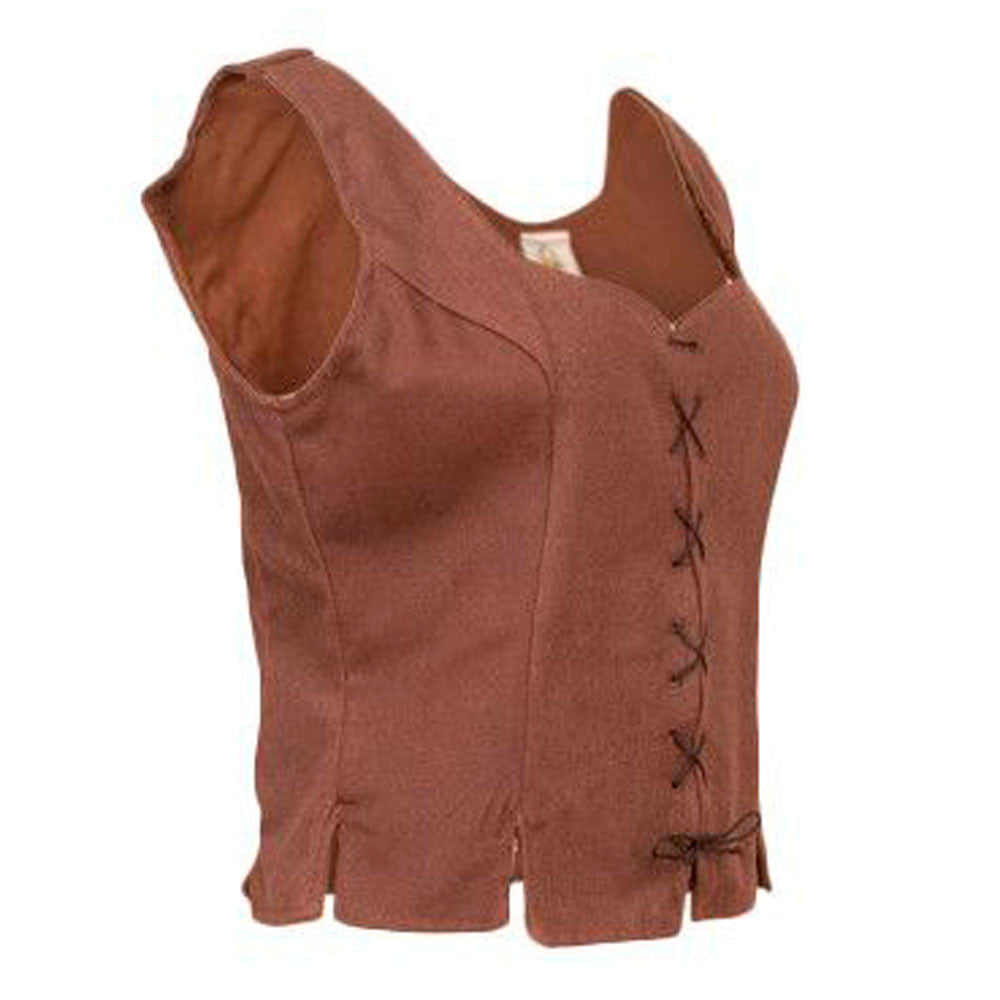 Corpiño medieval mujer Tika en algodón, marrón