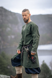 Túnica vikinga larga modelo Aegir, color verde